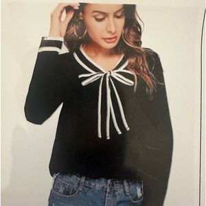 Black and white blouse